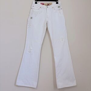 7 For All Mankind White Flare Jeans